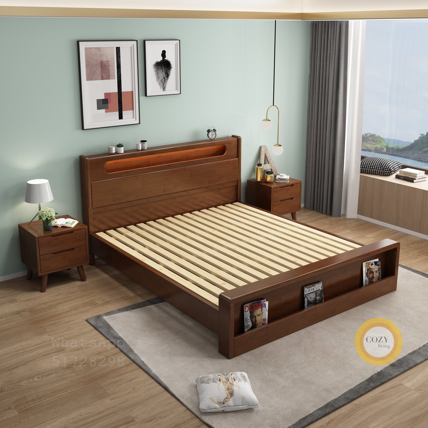 992 Nordic solid wood bed 
