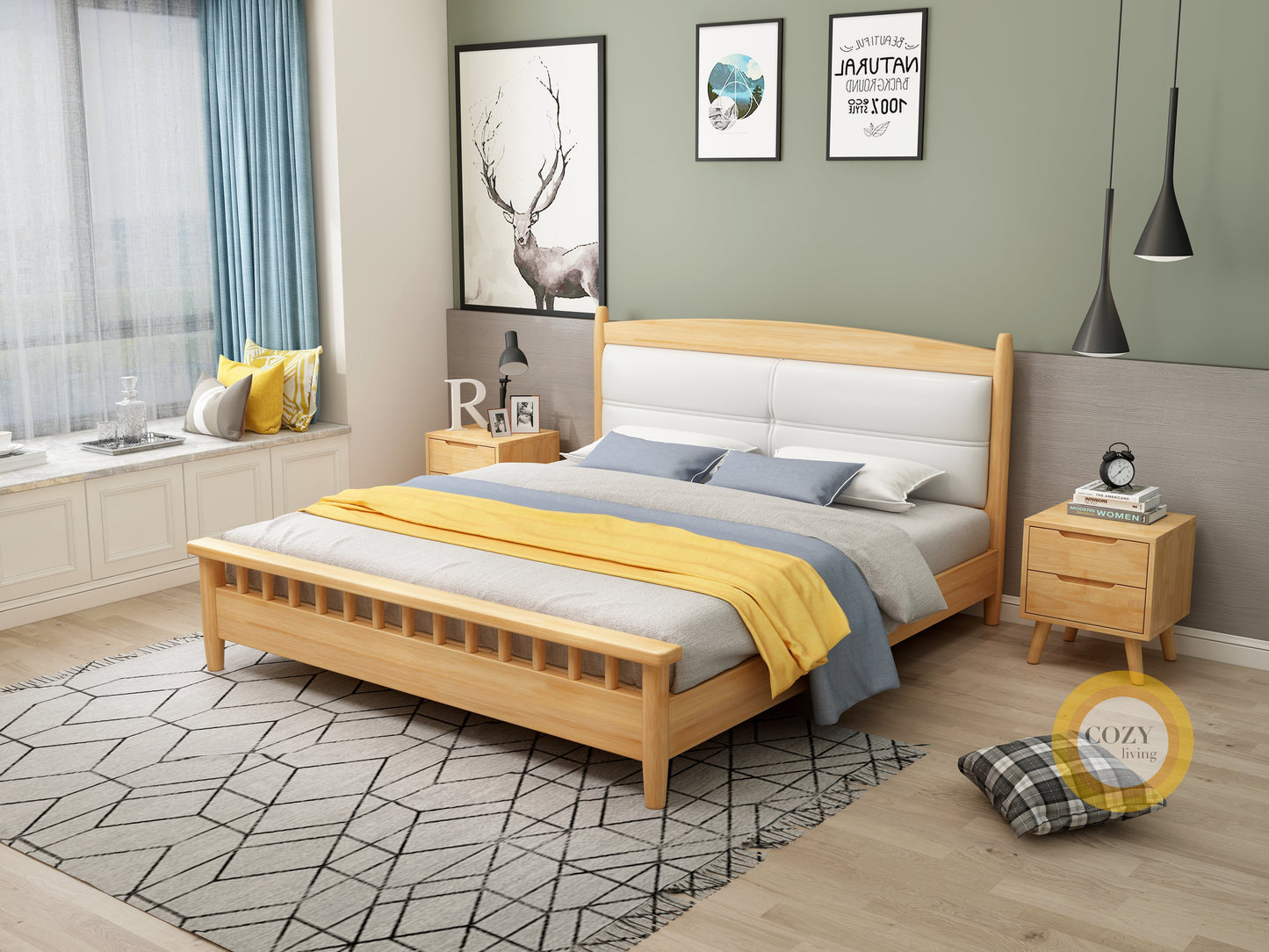 999 Nordic solid wood bed 