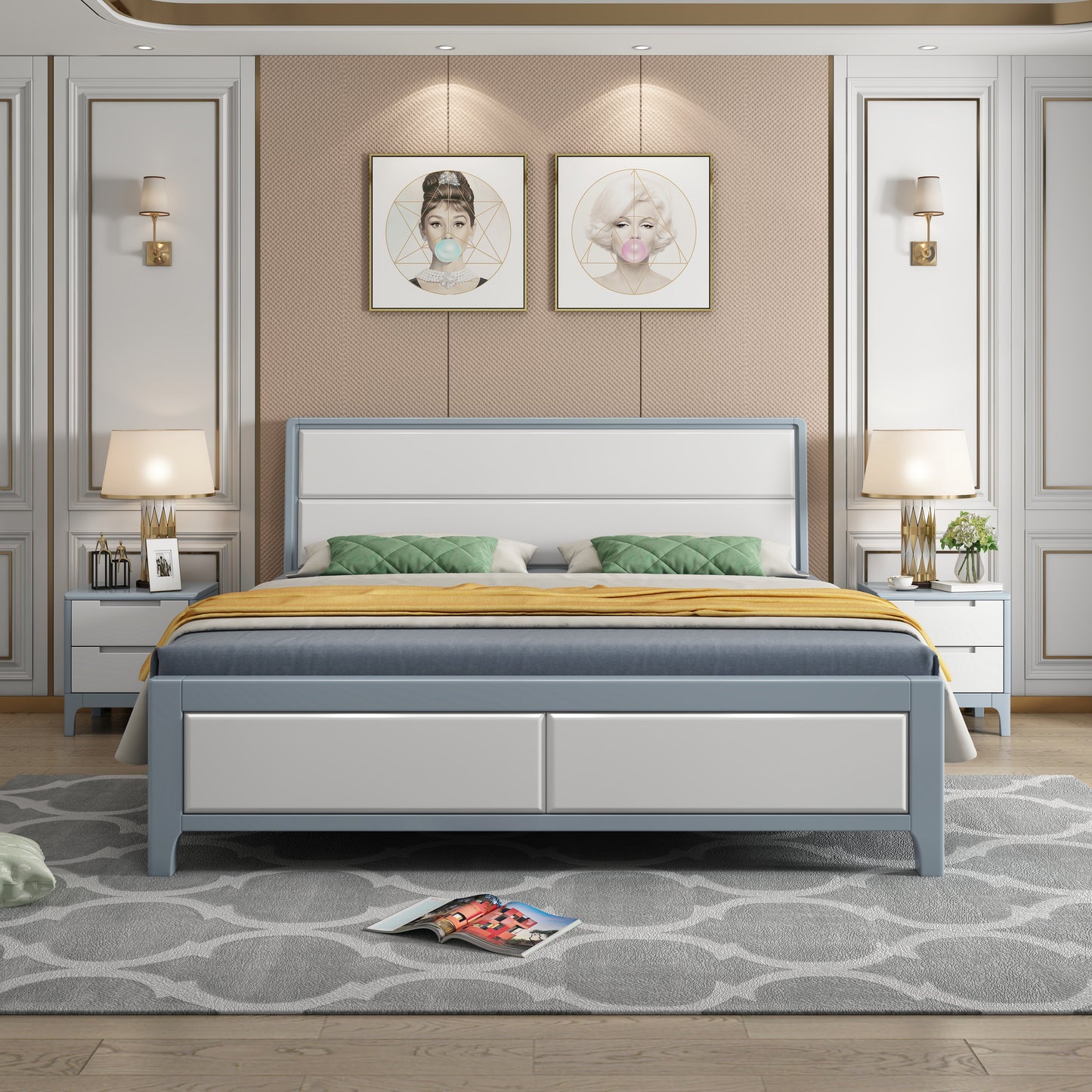 599 Nordic solid wood bed 