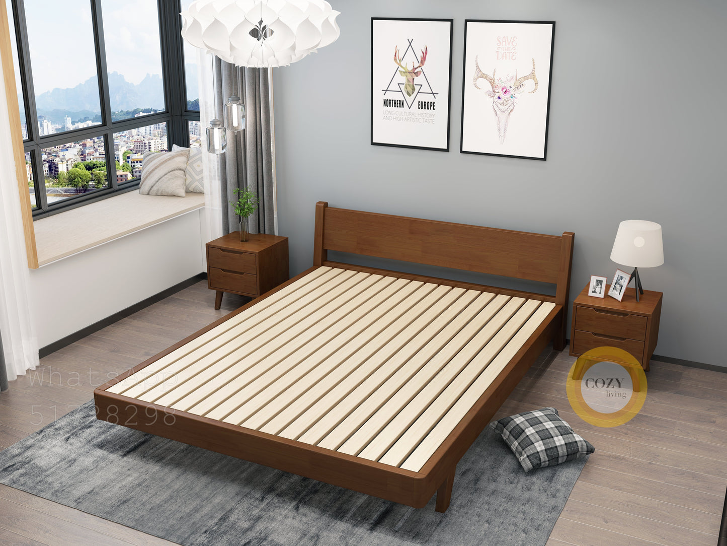 801 solid wood bed 