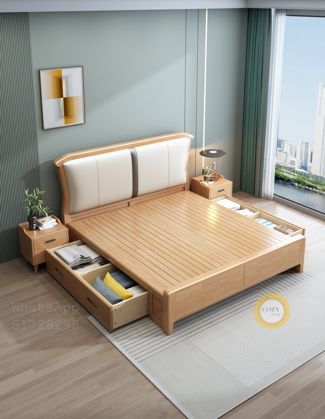 W01 solid wood bed 