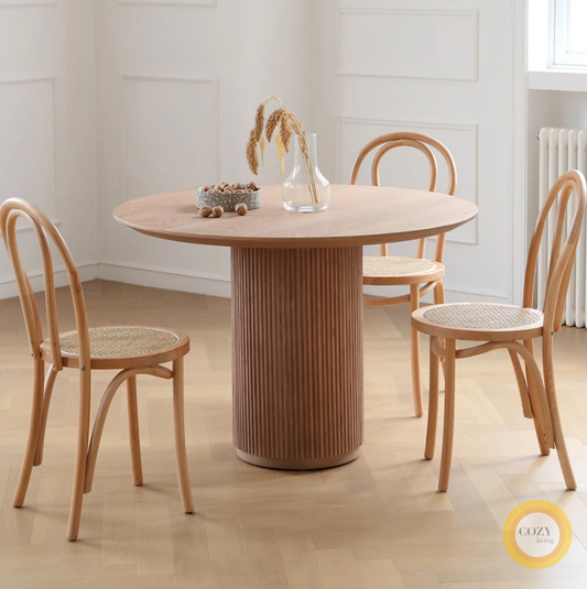1 solid wood round table