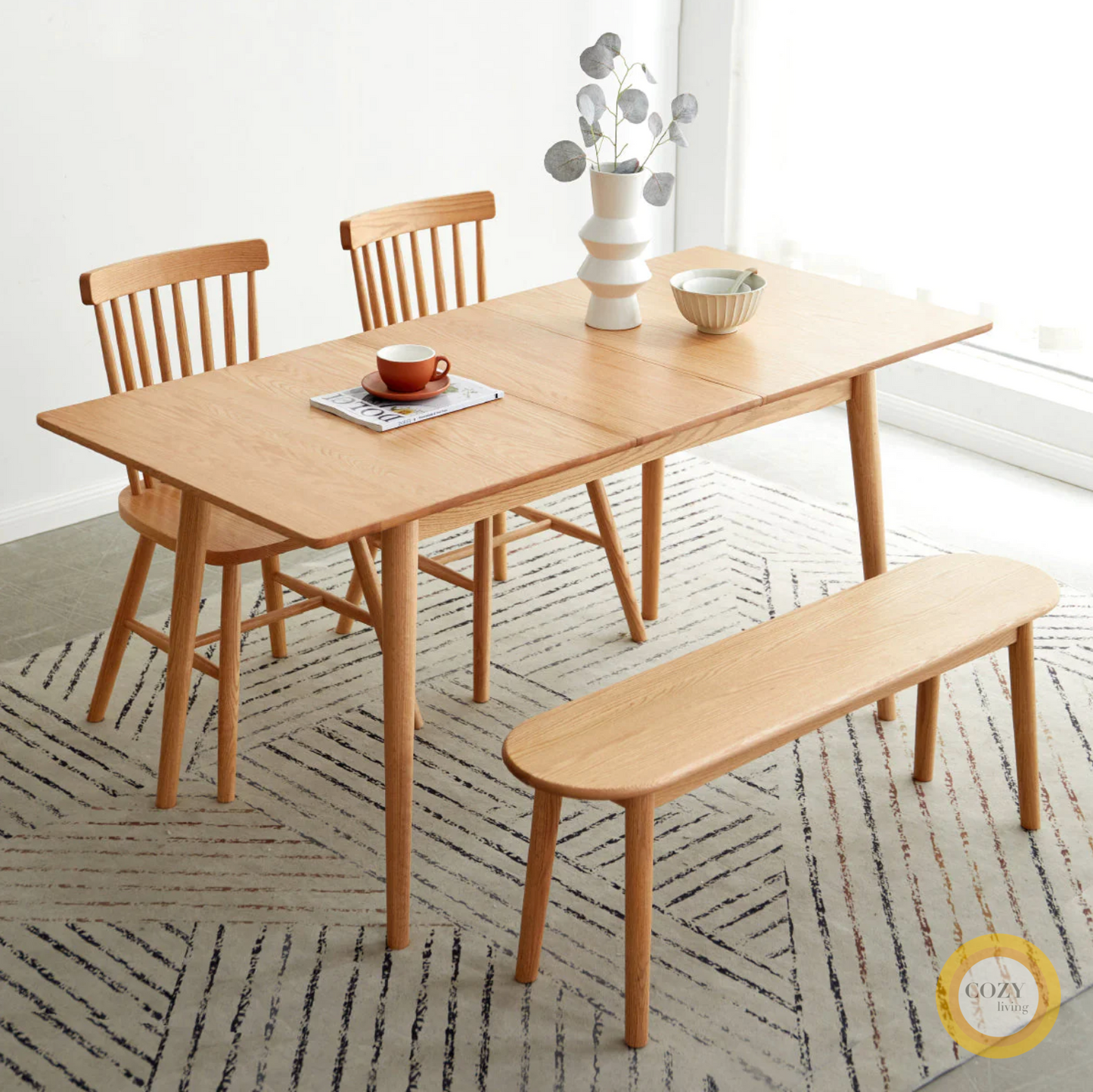 12 Fincham retractable solid wood table