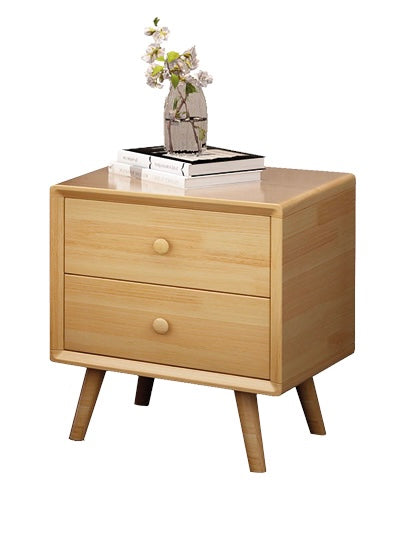 Button solid wood bedside table 