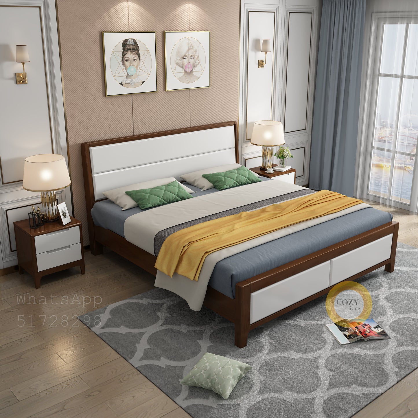 599 Nordic solid wood bed 