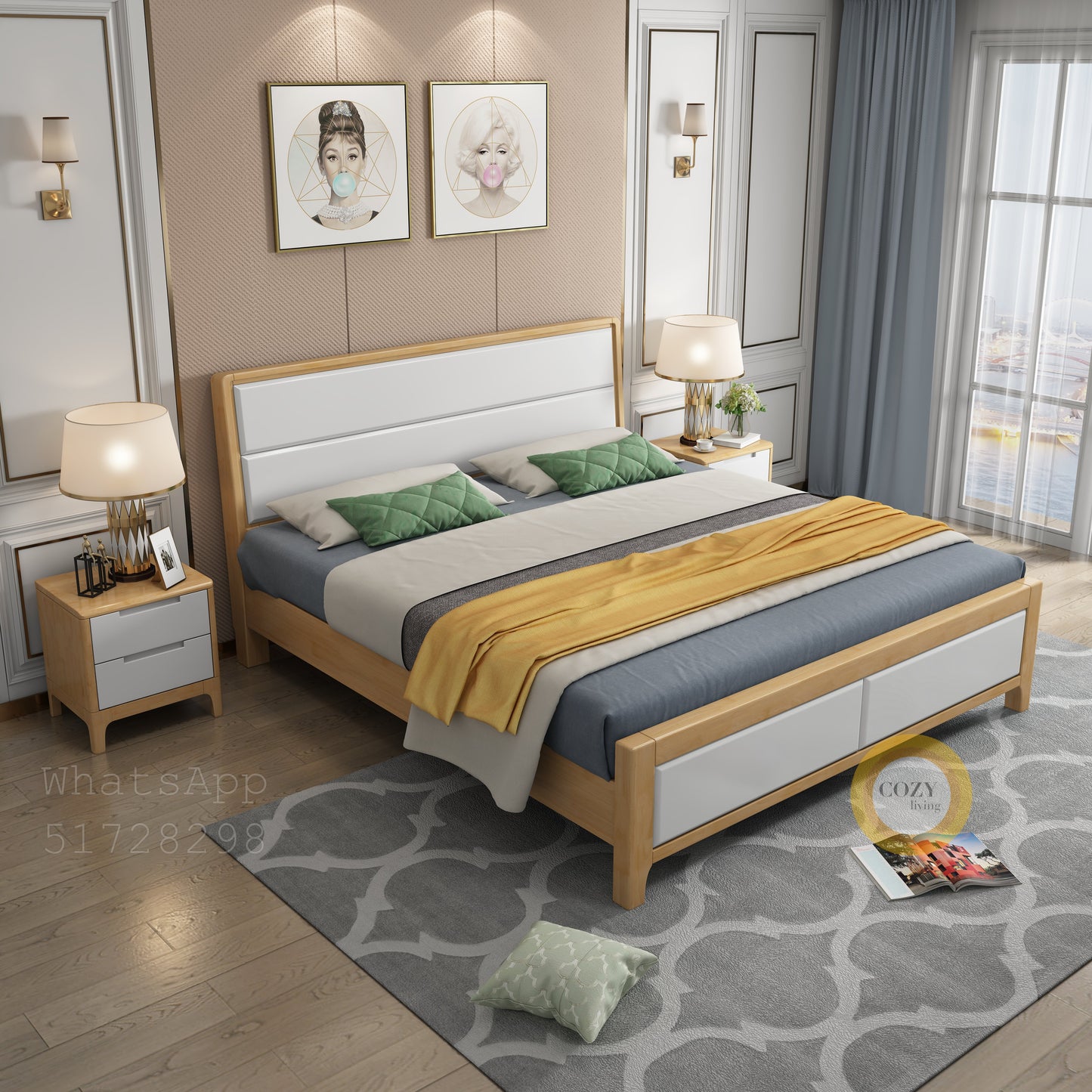 599 Nordic solid wood bed 