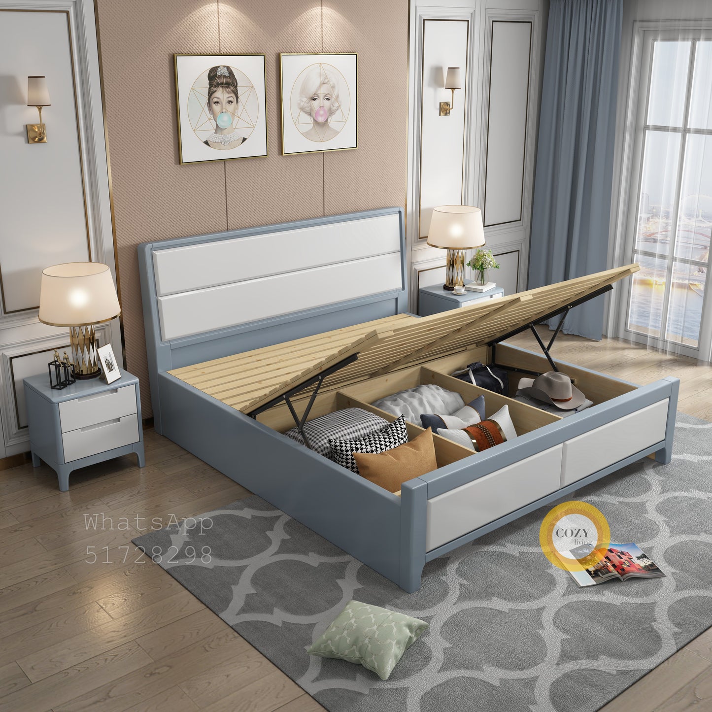 599 Nordic solid wood bed 