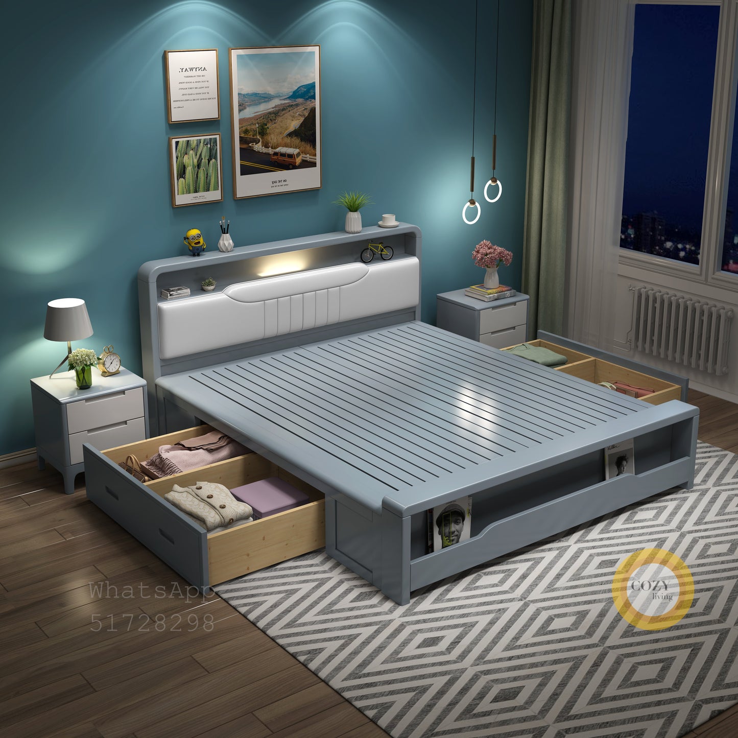 996 Nordic solid wood bed 