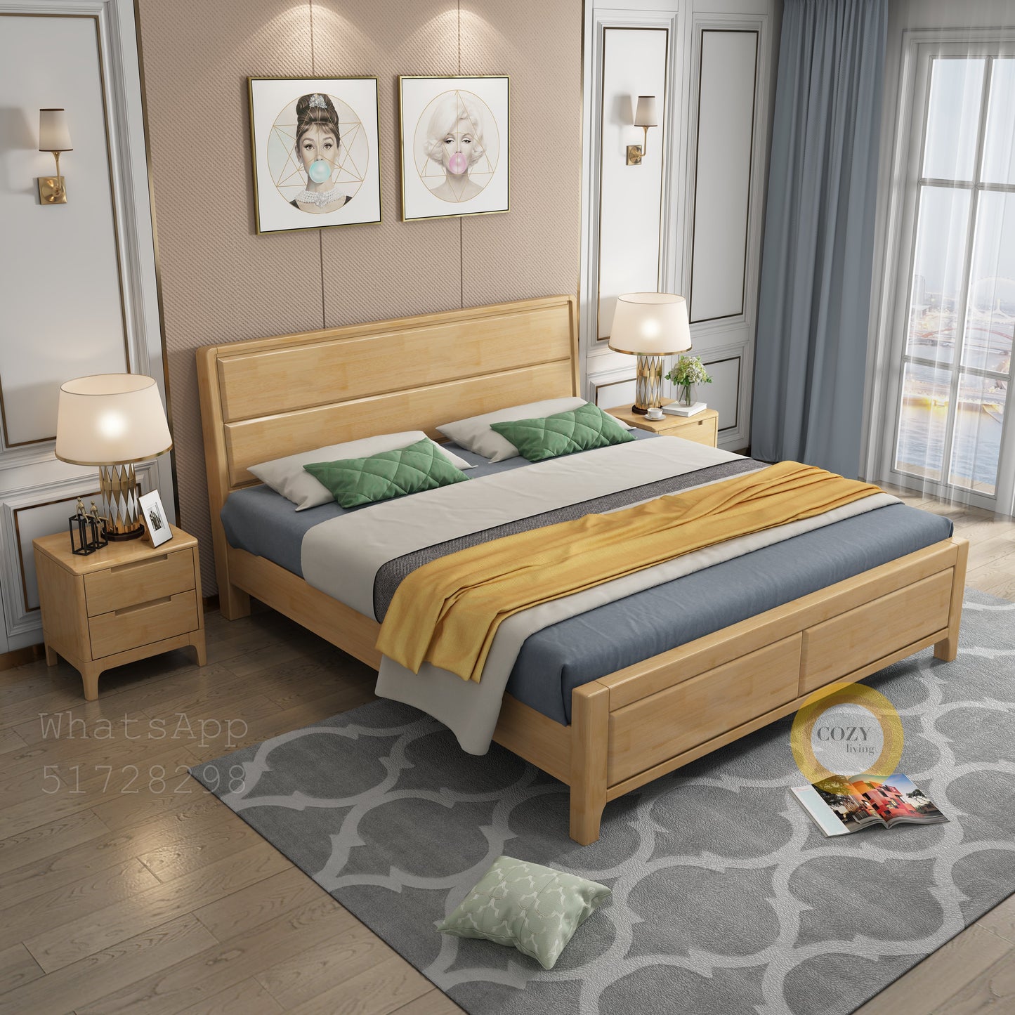 599 Nordic solid wood bed 