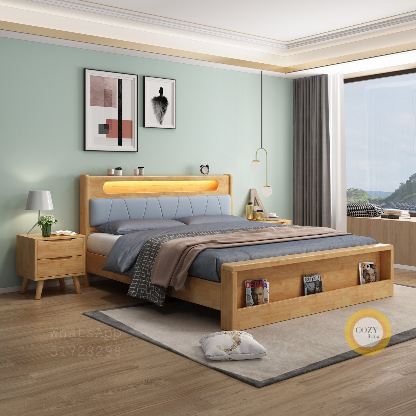 992 Nordic solid wood bed 