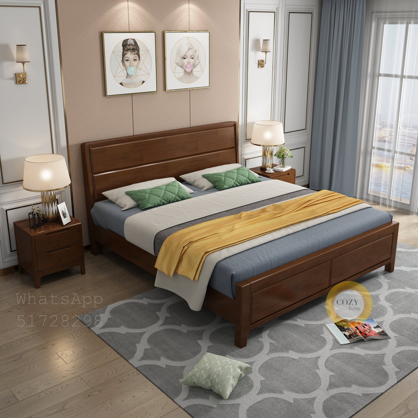 599 Nordic solid wood bed 