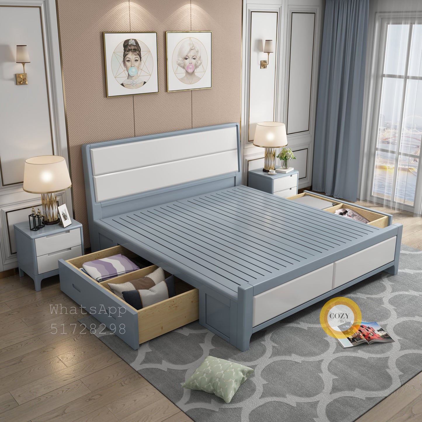 599 Nordic solid wood bed 