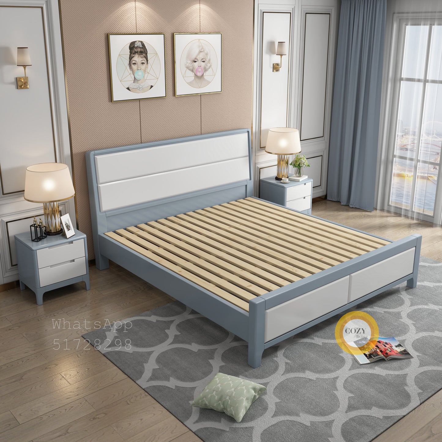 599 Nordic solid wood bed 