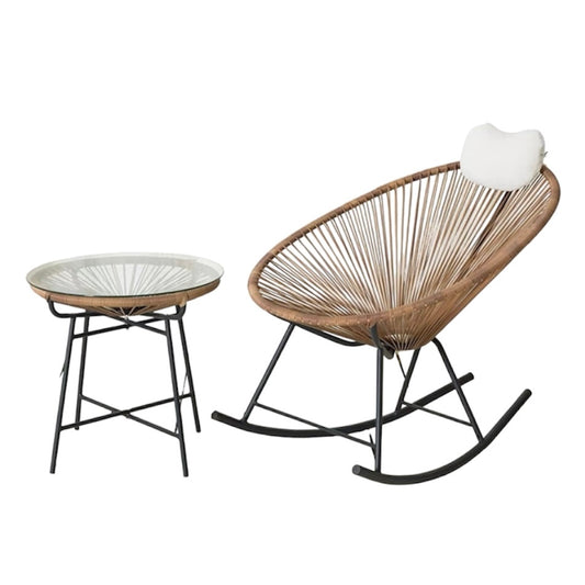 Handmade Rattan Chair Lazy Rocking Chair [Waterproof, Sunproof and Anticorrosive]