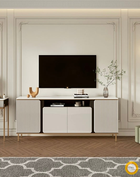 𝐙𝟎𝟏𝟓 Nordic pure white floor-standing solid wood TV cabinet 𝐭𝐯 𝐜𝐚𝐛𝐢𝐧𝐞𝐭 