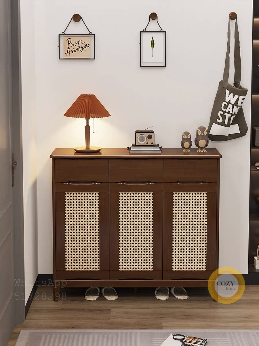 YF-5303T rattan shoe cabinet 