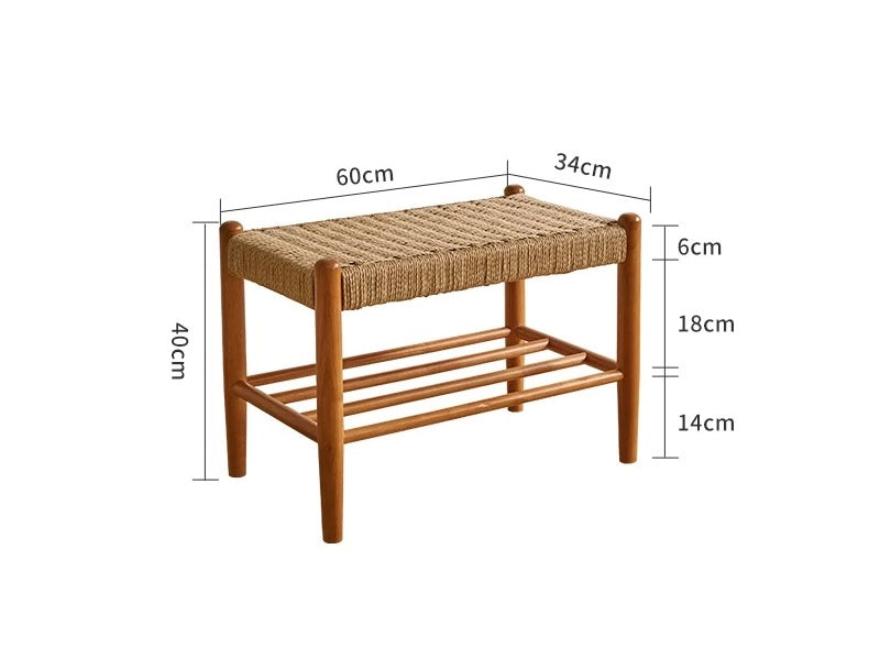 桜工芸－日式繩編換鞋凳