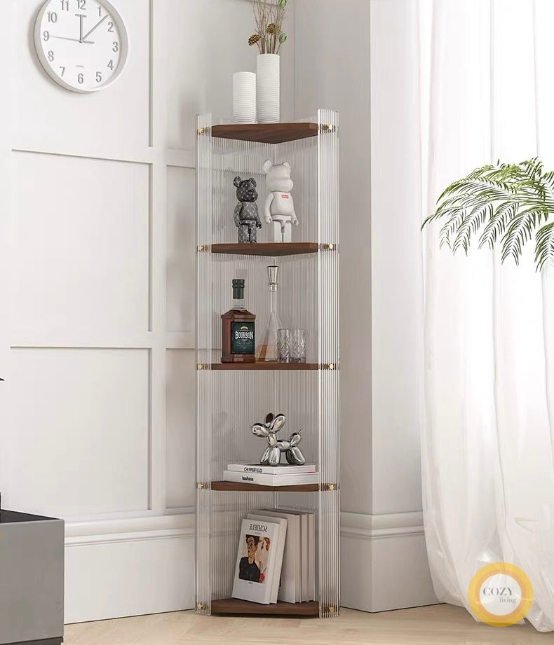 Acrylic solid wood corner cabinet 