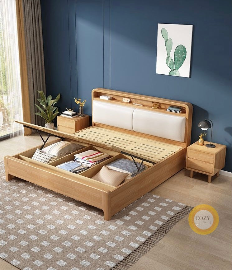 W907 solid wood bed 