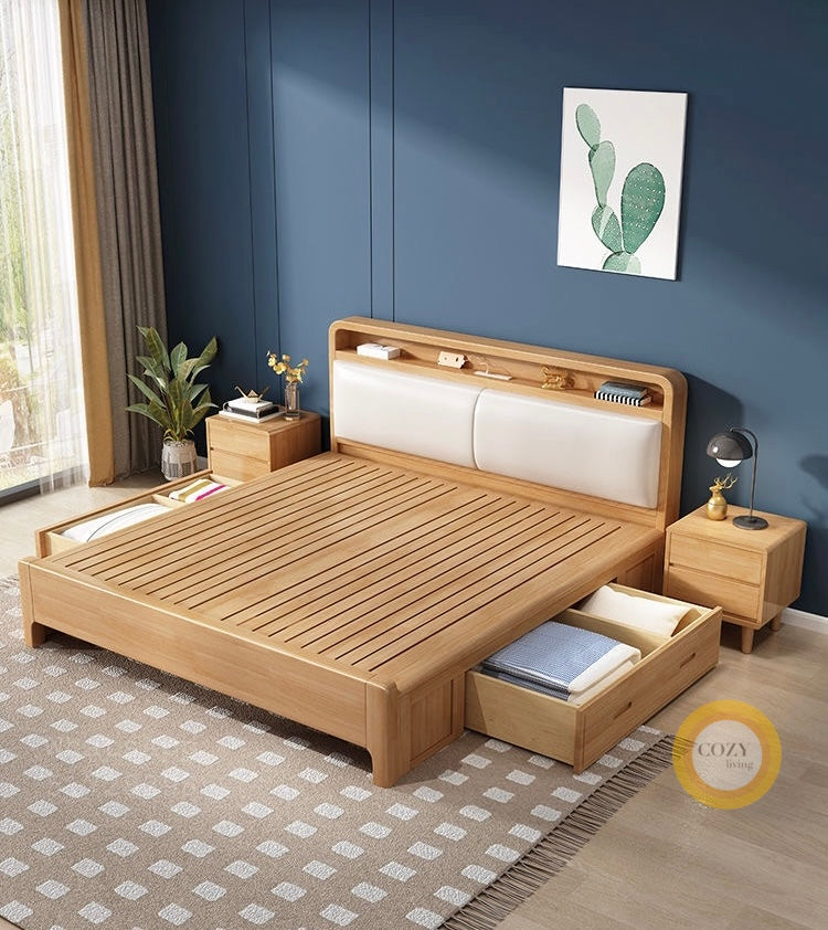 W907 solid wood bed 