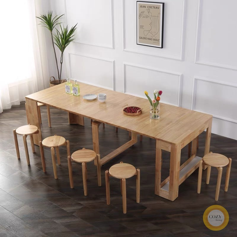 Solid wood folding dining table 6 