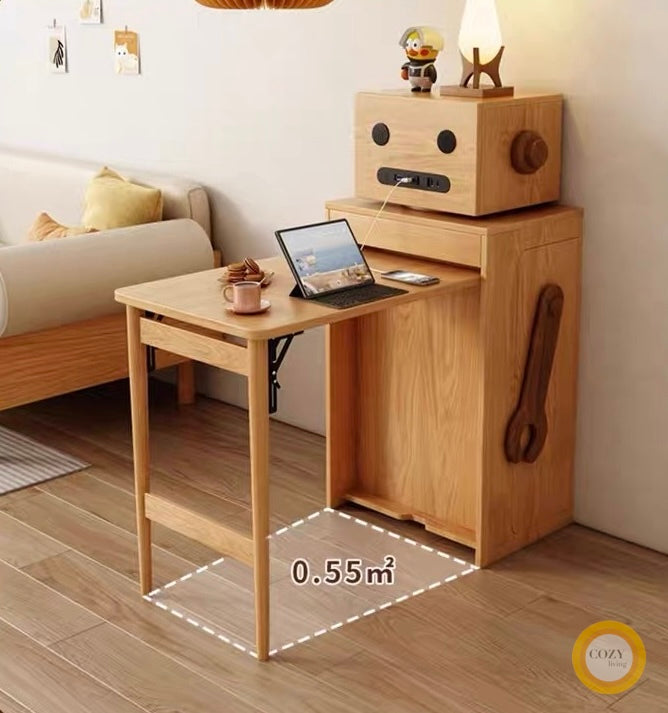 Habib robot solid wood folding dining table 
