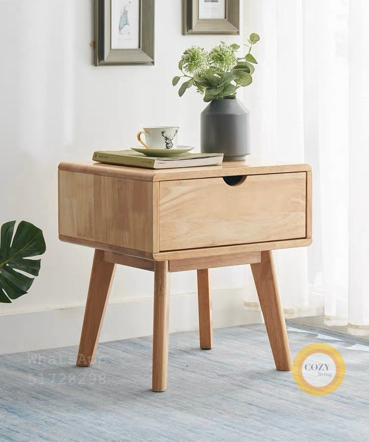 W23 solid wood bedside table 