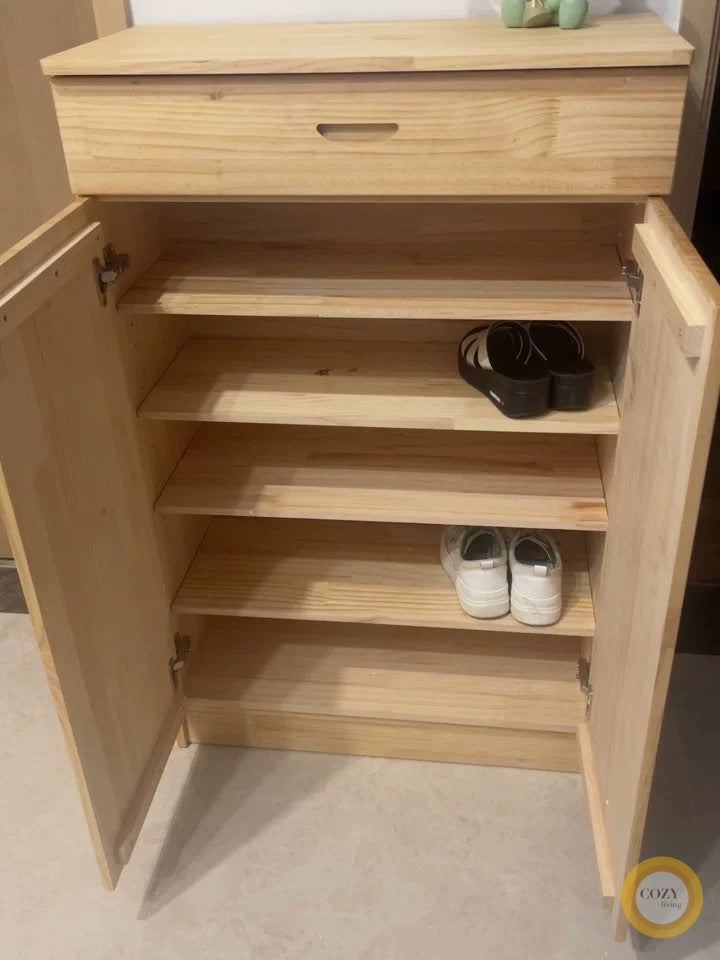 Pine shoe cabinet 