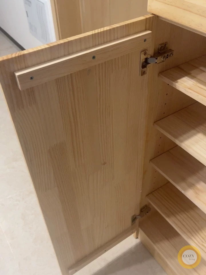 Pine shoe cabinet 