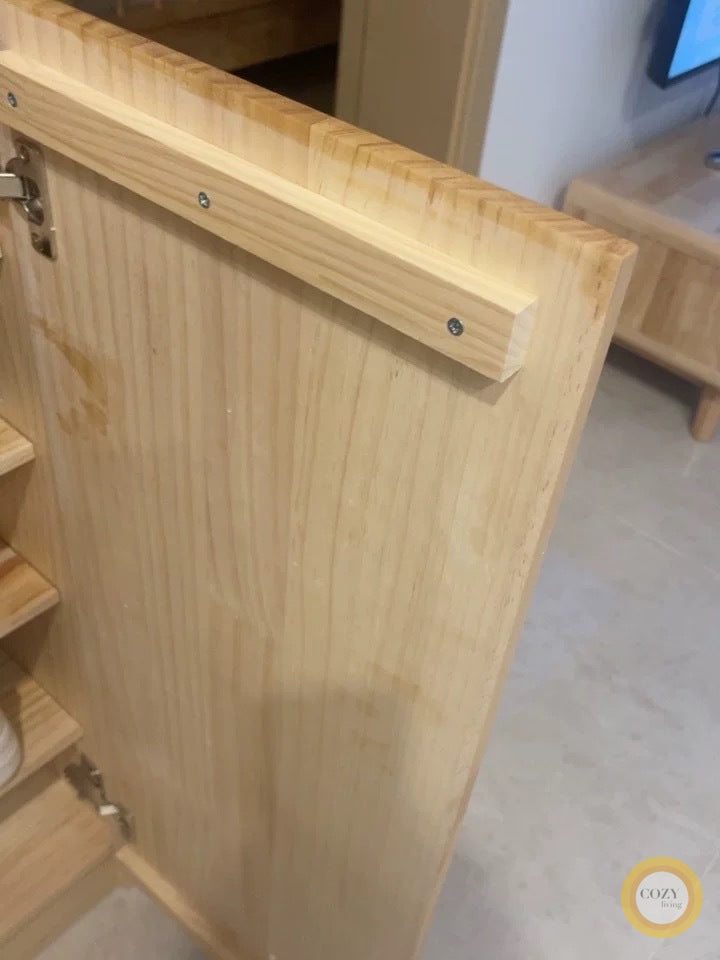 Pine shoe cabinet 