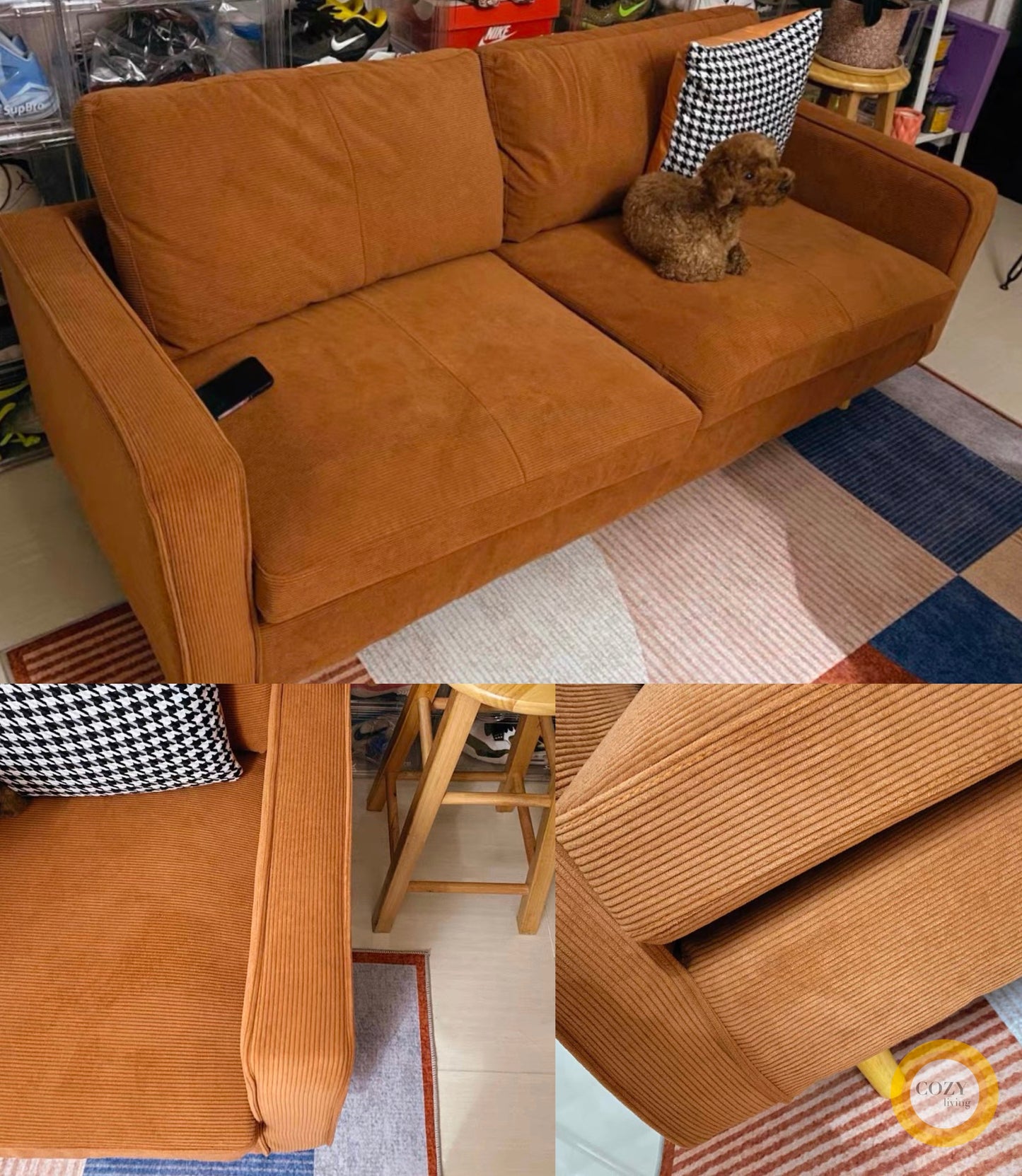 FÖRTE Nordic style corduroy sofa