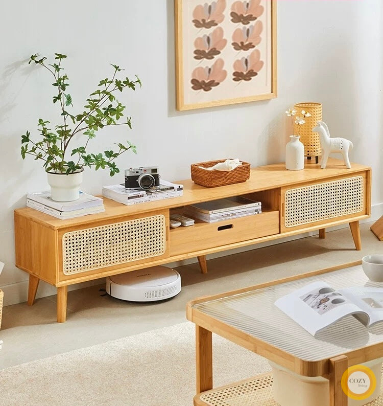 𝐙𝟎𝟏𝟐 Japanese style bamboo TV cabinet𝐭𝐯 𝐜𝐚𝐛𝐢𝐧𝐞𝐭 