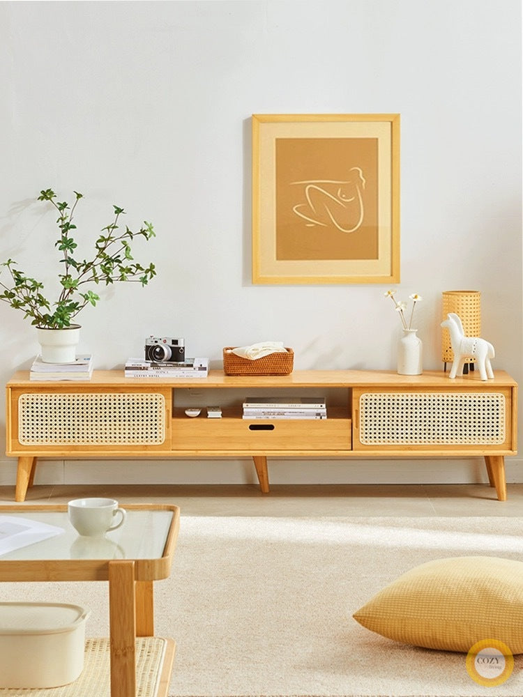 𝐙𝟎𝟏𝟐 Japanese style bamboo TV cabinet𝐭𝐯 𝐜𝐚𝐛𝐢𝐧𝐞𝐭 