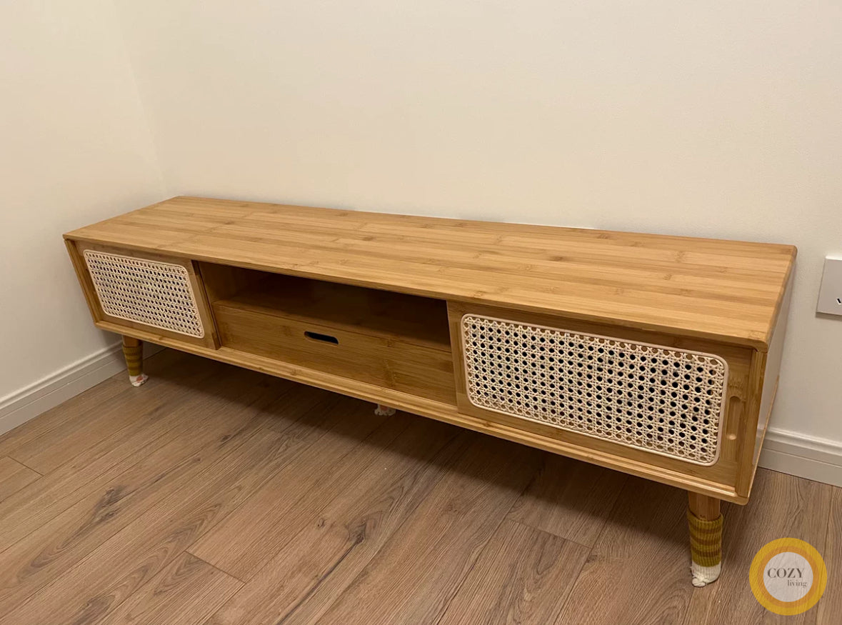 𝐙𝟎𝟏𝟐 Japanese style bamboo TV cabinet𝐭𝐯 𝐜𝐚𝐛𝐢𝐧𝐞𝐭 