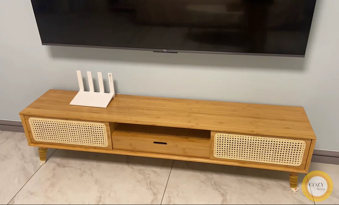 𝐙𝟎𝟏𝟐 Japanese style bamboo TV cabinet𝐭𝐯 𝐜𝐚𝐛𝐢𝐧𝐞𝐭 