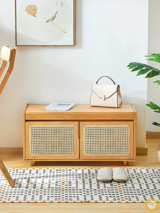 Pine shoe cabinet 