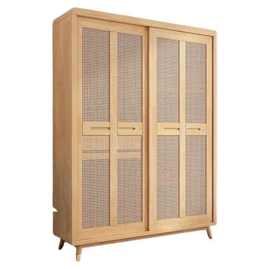 QS-12T rattan sliding wardrobe 