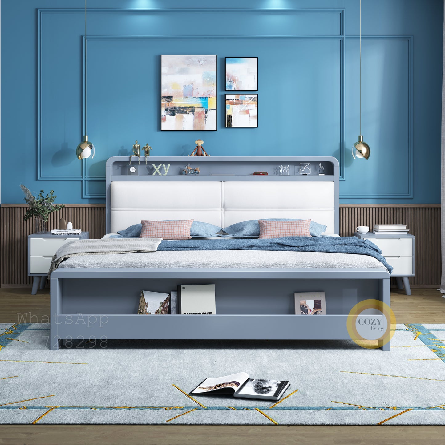 915 Nordic solid wood bed 
