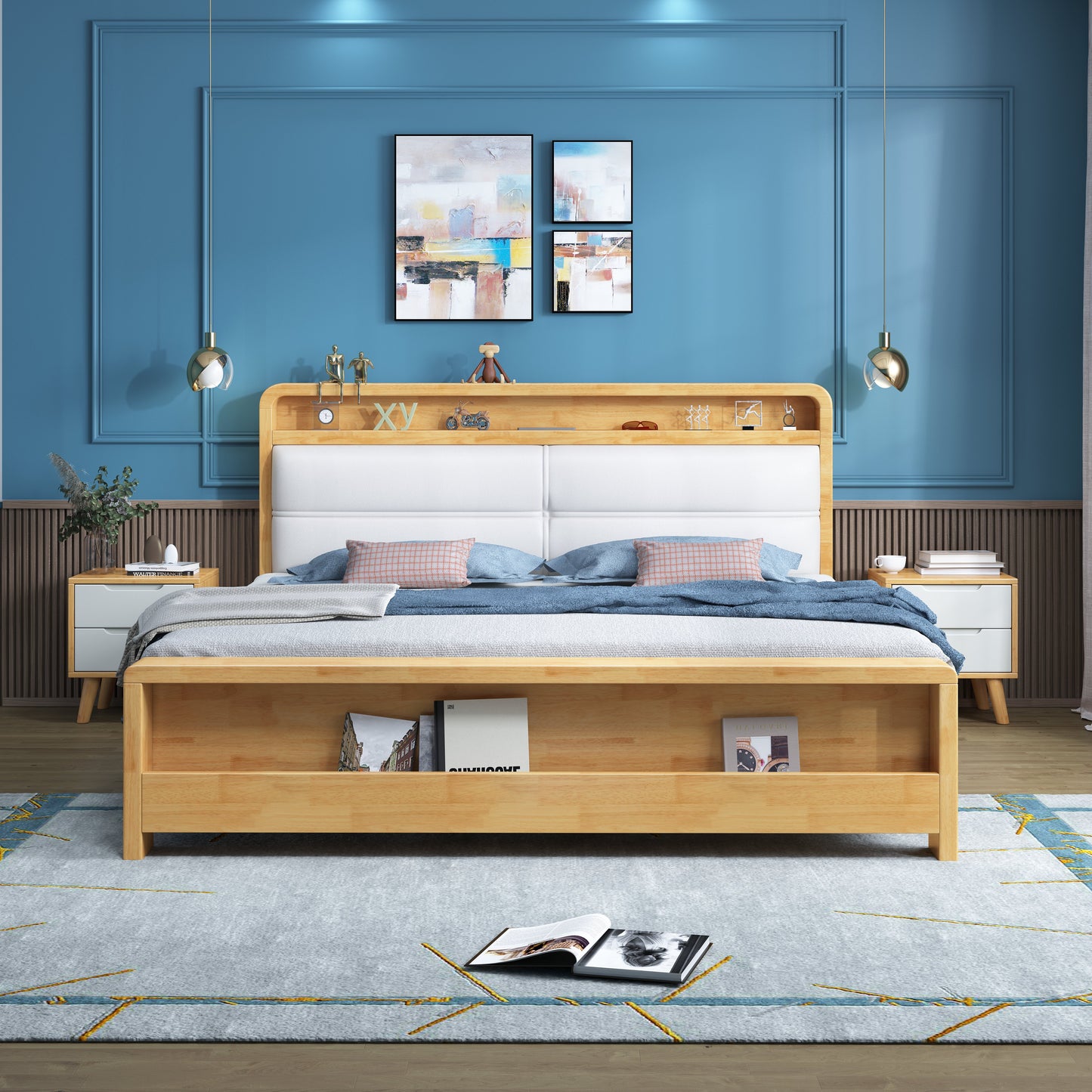 915 Nordic solid wood bed 