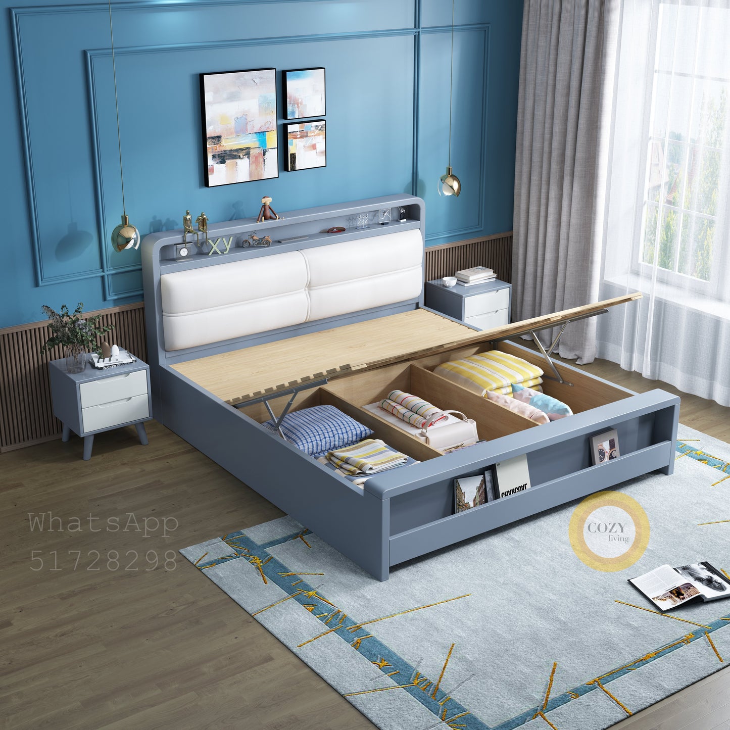 915 Nordic solid wood bed 