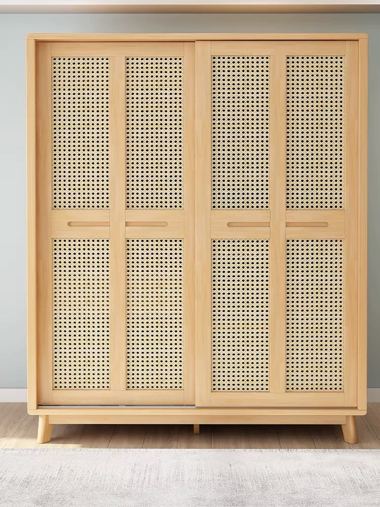 QS-12T rattan sliding wardrobe 