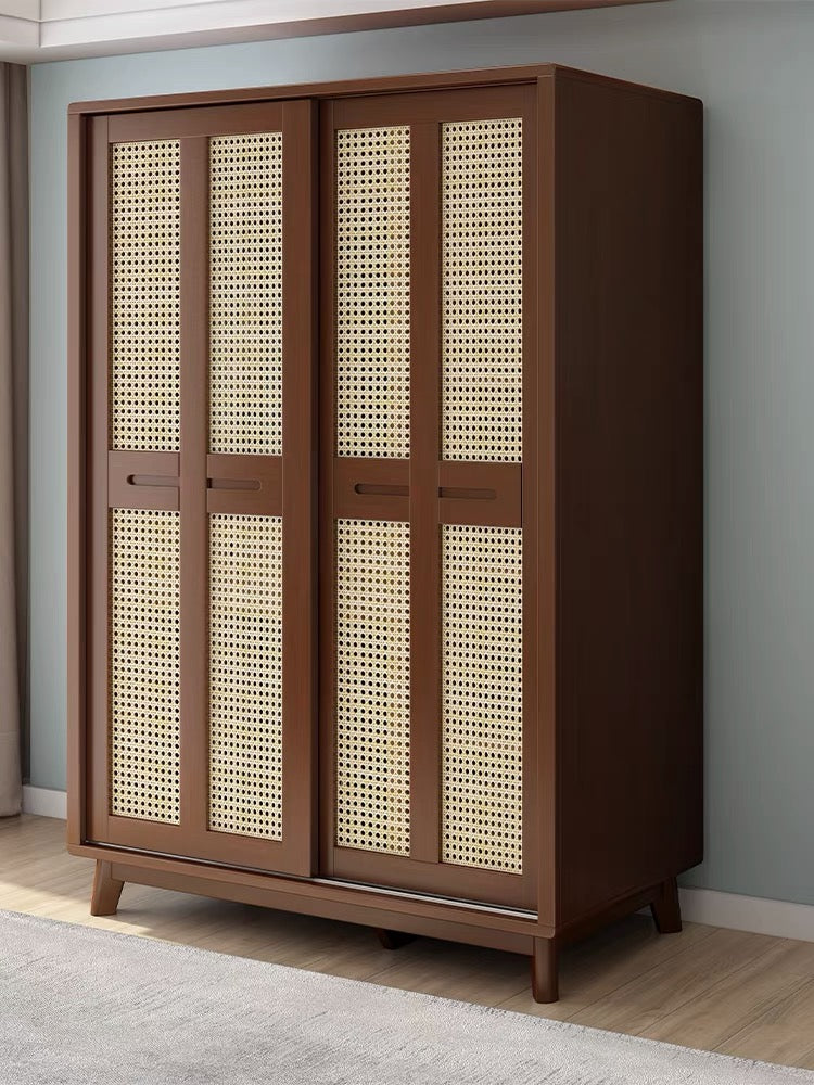 QS-12T rattan sliding wardrobe 