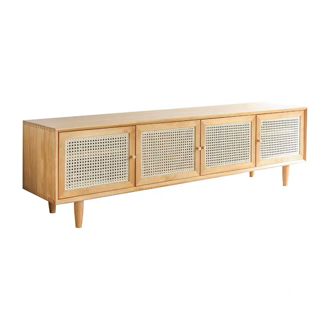 𝐙𝟎𝟐𝟕 Japanese rattan woven TV cabinet solid wood 𝐭𝐯 𝐜𝐚𝐛𝐢𝐧𝐞𝐭 