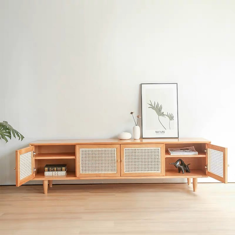 𝐙𝟎𝟐𝟕 Japanese rattan woven TV cabinet solid wood 𝐭𝐯 𝐜𝐚𝐛𝐢𝐧𝐞𝐭 