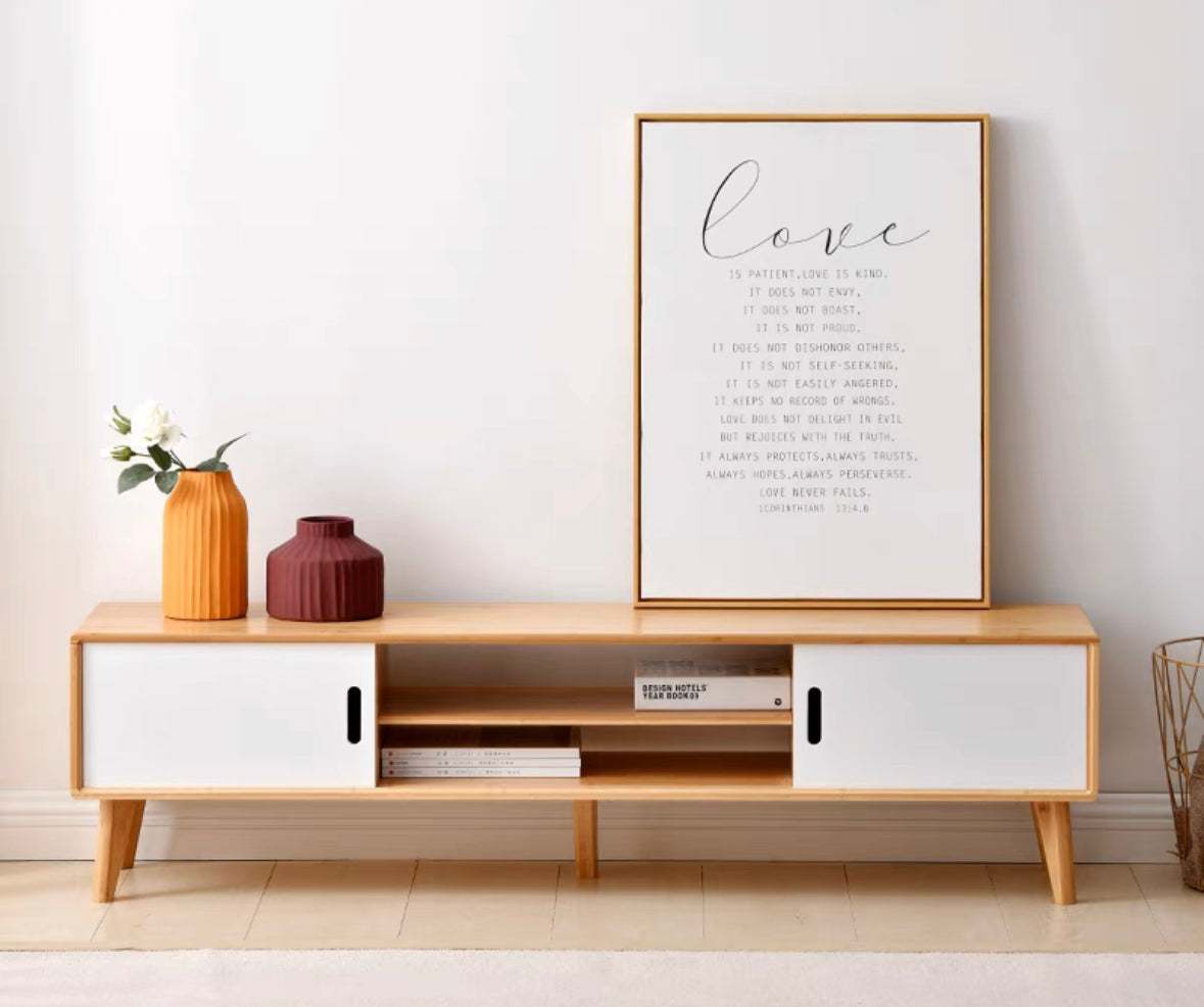 𝐙𝟎𝟏𝟐 Japanese style bamboo TV cabinet𝐭𝐯 𝐜𝐚𝐛𝐢𝐧𝐞𝐭 