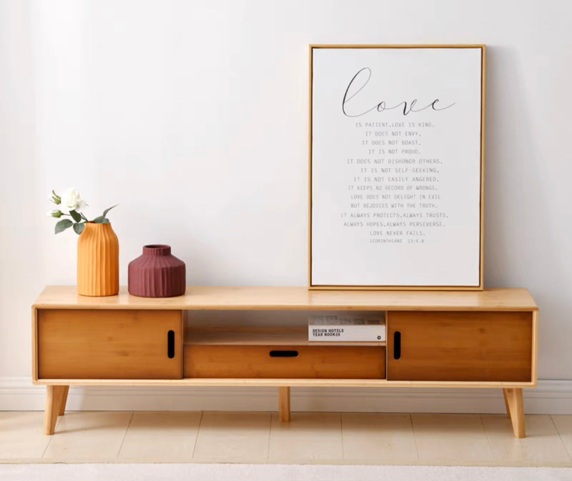 𝐙𝟎𝟏𝟐 Japanese style bamboo TV cabinet𝐭𝐯 𝐜𝐚𝐛𝐢𝐧𝐞𝐭 