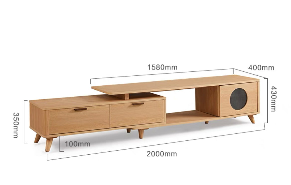 禅リビング－可伸縮電視櫃【實木】