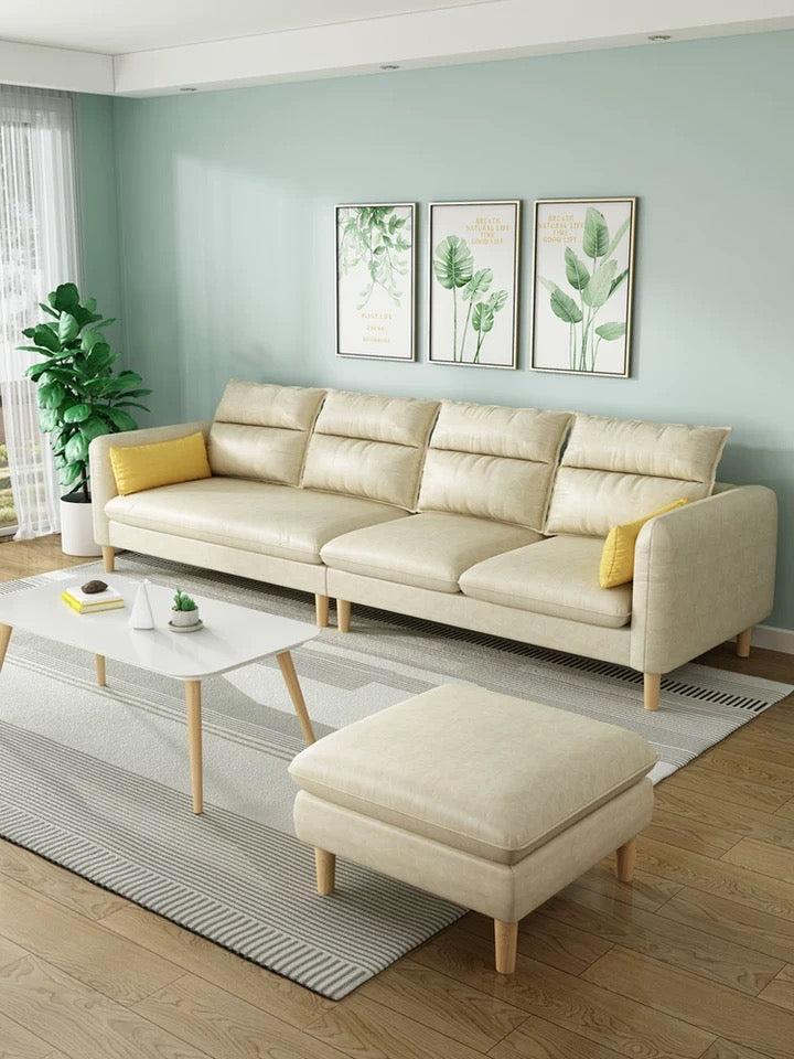 MILTOŃ Nordic soft leather sofa