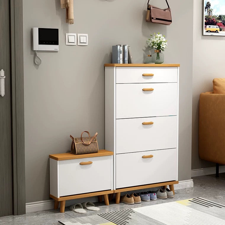 Integrated wall-mounted shoe cabinet