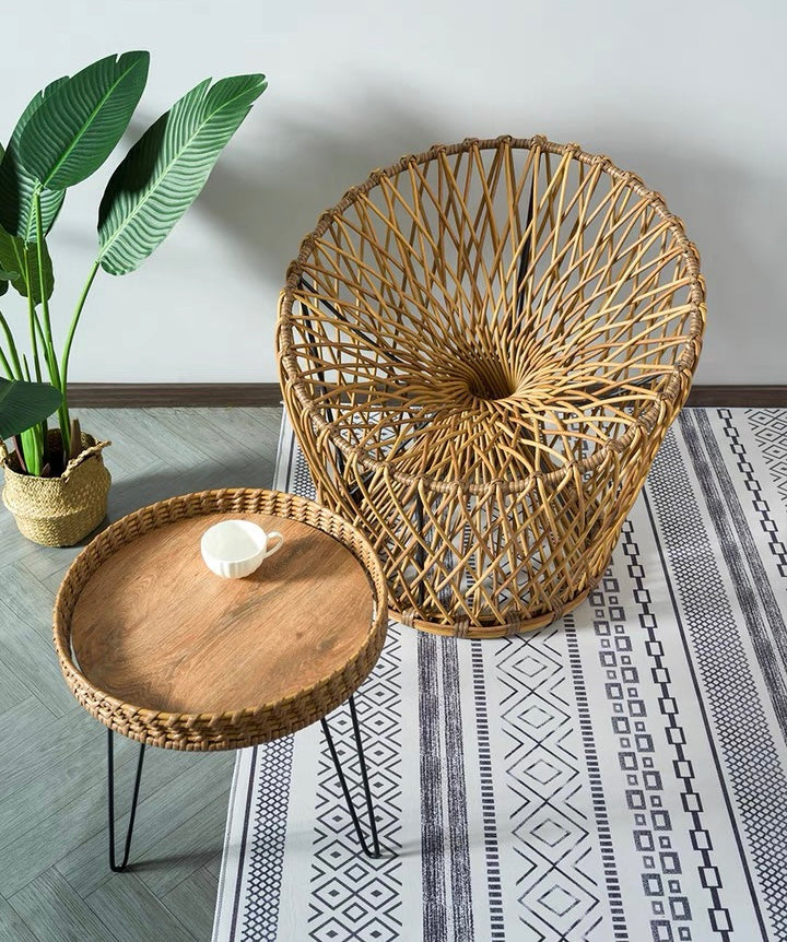 Japanese handmade rattan chair, pastoral style [waterproof, sunproof and anti-corrosion]